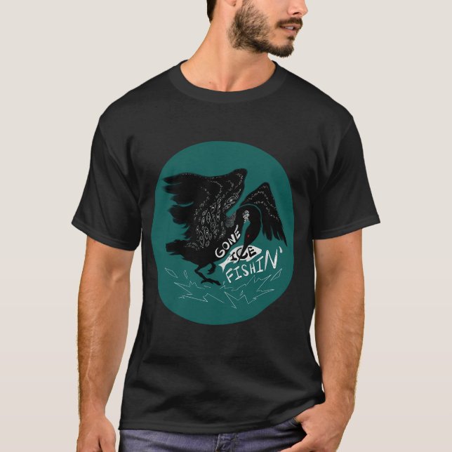 Gone ICE Fishin' (Circle) T Shirt (Framsida)
