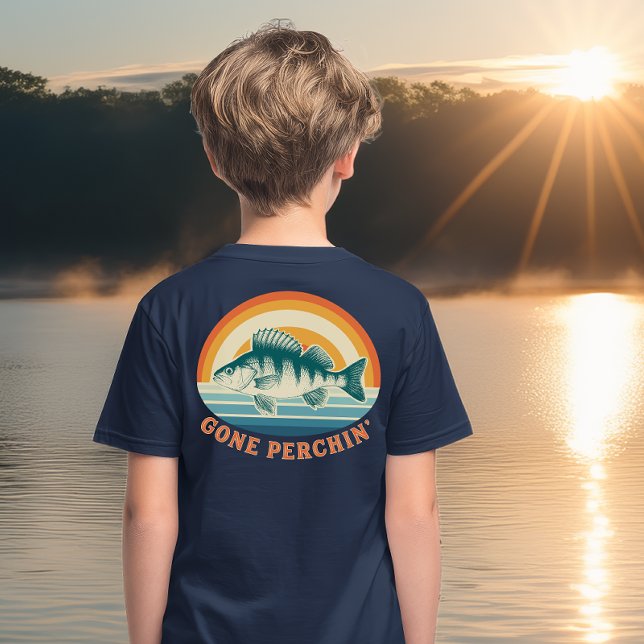 Gone Perchin Fishing for Perch Sunrise to Sunset T Shirt (Skapare uppladdad)