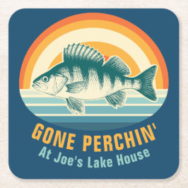 Gone Perching at the Lake House Birthday Sticker Underlägg Papper Kvadrat