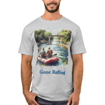 Gone Rafting White Water River Herr T-Shirt
