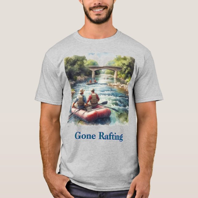 Gone Rafting White Water River  Herr T-Shirt (Framsida)