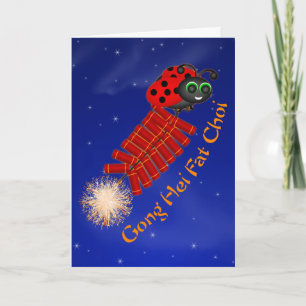 Gong Hei Tjock Choi Ladybug Helgkort