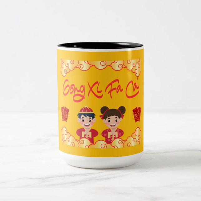 Gong Xi Fa Cai, kinesiskt nyår 2025 Två-Tonad Mugg (Center)