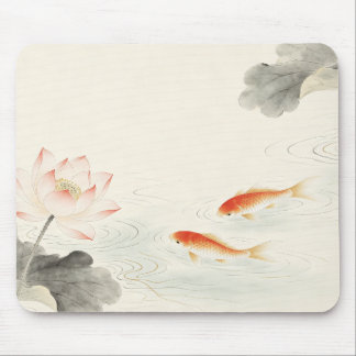 Gongbi Lotus Koi Oriental Minimal Konst Musmatta