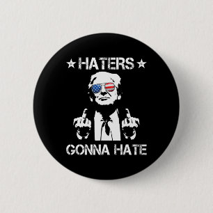 Gonna Hate Mitten Finger Funny Trump 2024 Presiden Knapp
