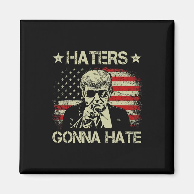 Gonna Hate Mitten Finger Funny Trump 2024 Presiden Magnet (Framsidan)