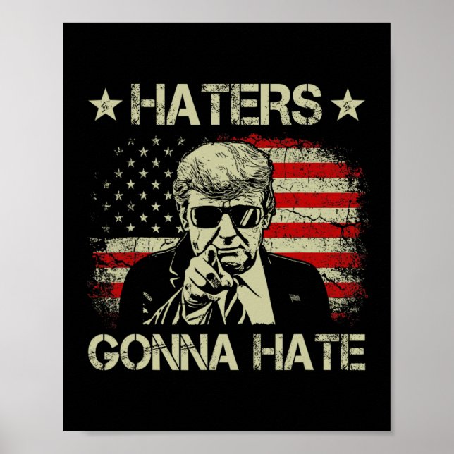 Gonna Hate Mitten Finger Funny Trump 2024 Presiden Poster (Framsidan)