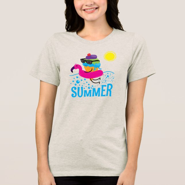 Gonna Melt Flamingo Ice Cream T-Shirt (Framsida)