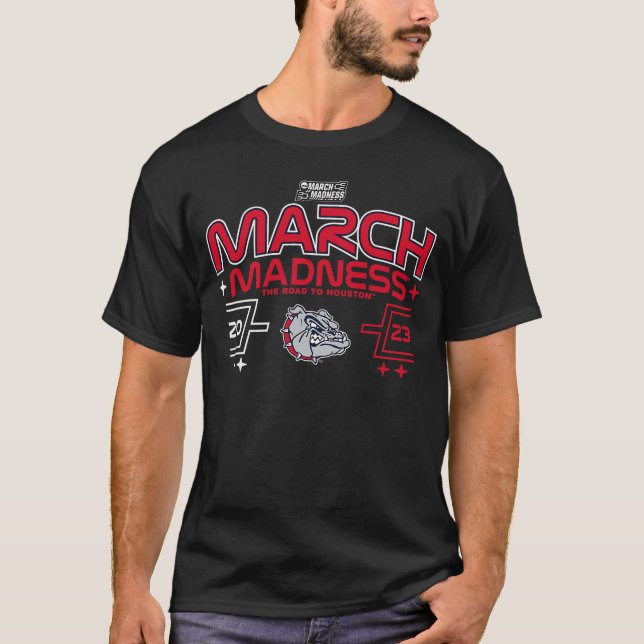 Gonzaga Bullhund March Galenhet Basketball Nav T Shirt (Framsida)