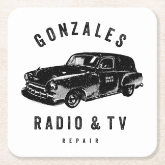 Gonzales Radio & TV Papper Underlägg Kvadrat
