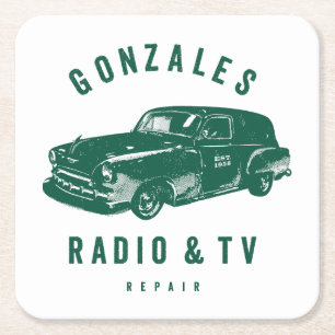 Gonzales Radio & TV Papper Underlägg Kvadrat