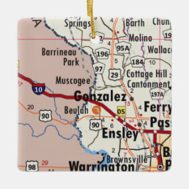 Gonzalez Florida Karta Julgransprydnad Keramik