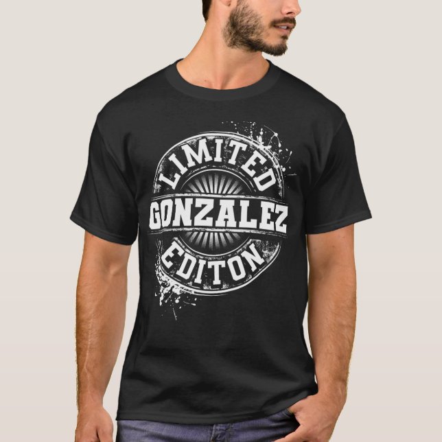 GONZALEZ Funny Surname Family Tree Birthday Reunio T Shirt (Framsida)