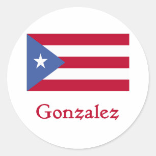 Gonzalez Puerto Rican flagga Runt Klistermärke
