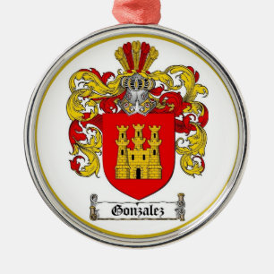 Gonzalez [spansk] Family Crest * Julgransprydnad Metall