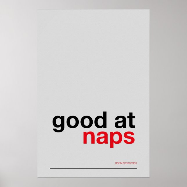 GOOD AT NAPS – Cozy Wall Art Poster (Framsidan)
