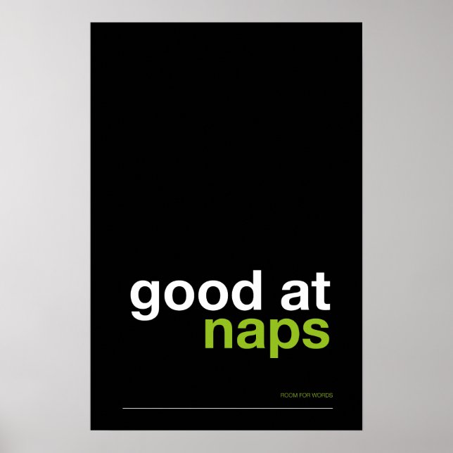 GOOD AT NAPS – Cozy Wall Art Poster (Framsidan)