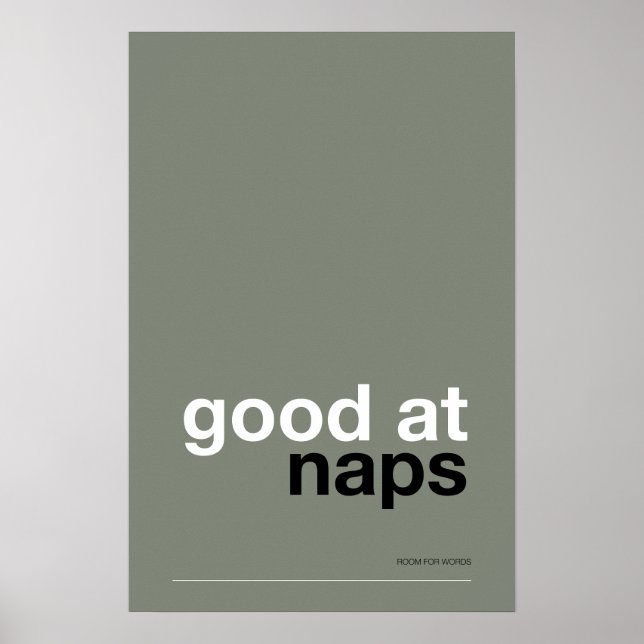 GOOD AT NAPS – Cozy Wall Art Poster (Framsidan)