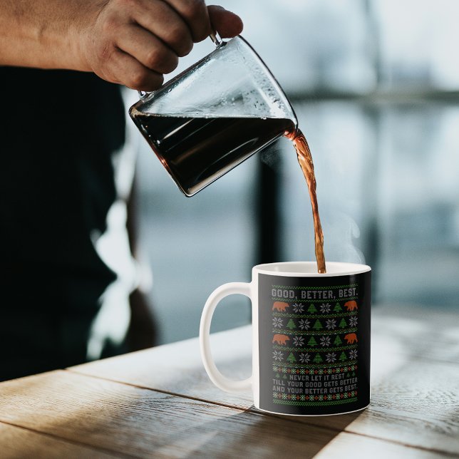 Good Better Best Never Let It Rest Christmas Quote Kaffemugg (Skapare uppladdad)