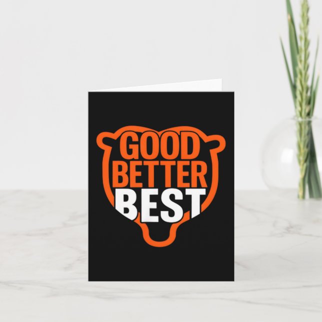 Good Better Never Let It Rest Motivation Bear Claw Kort (Framsida)