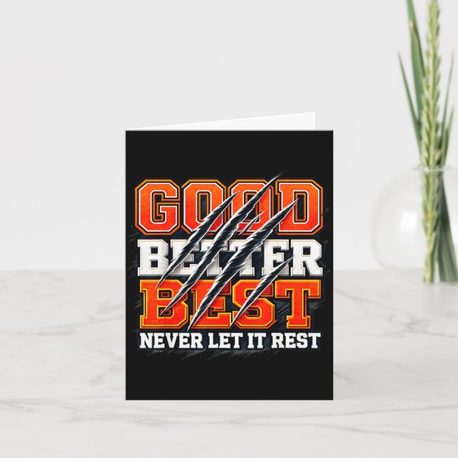Good Better Never Let It Rest Motivation Bear  Kort (Framsida)