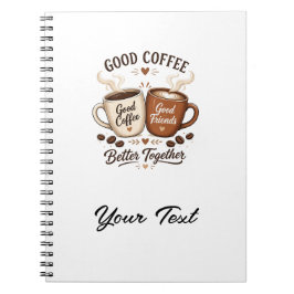 Good Coffee Good Friends mit zwei Kaffeetassen Anteckningsbok