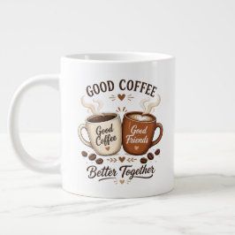 Good Coffee Good Friends mit zwei Kaffeetassen Jumbo Mugg