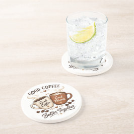 Good Coffee Good Friends mit zwei Kaffeetassen Underlägg