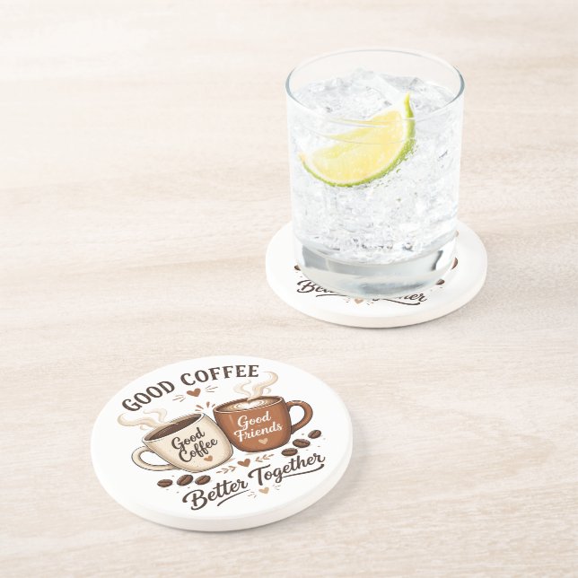 Good Coffee Good Friends mit zwei Kaffeetassen Underlägg (Sidan)
