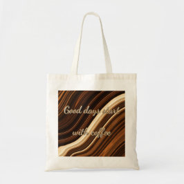 Good Days Start With Coffee Swirl Tote Bag - Perso Tygkasse