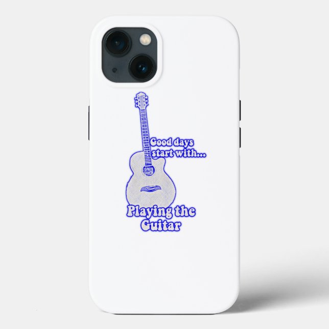 Good days start with playing the guitar. blue (Baksida)