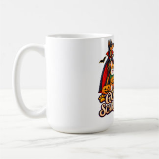 Good Dogs Scare Bad Vibes – Halloween Dog Illustra Kaffemugg