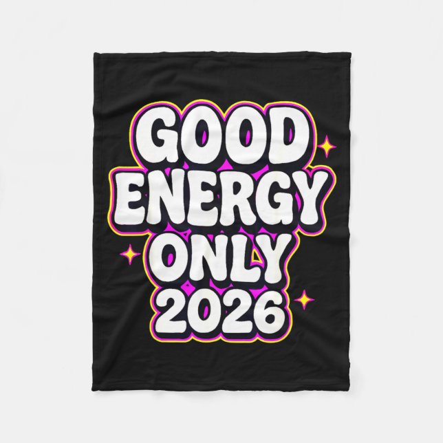 Good Energy Only 2026 Retro Bubble Letter Design  Fleecefilt (Framsidan)
