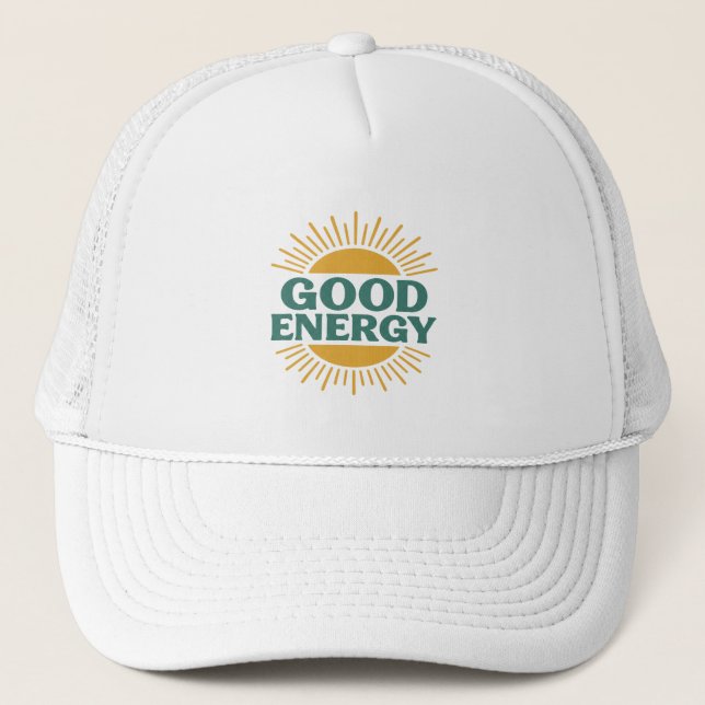 Good Energy- Retro Sunburst Positive Vibes Design Keps (Framsida)