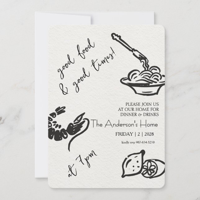 Good Food & Good Times Thanksgiving Inbjudningar (Framsida)