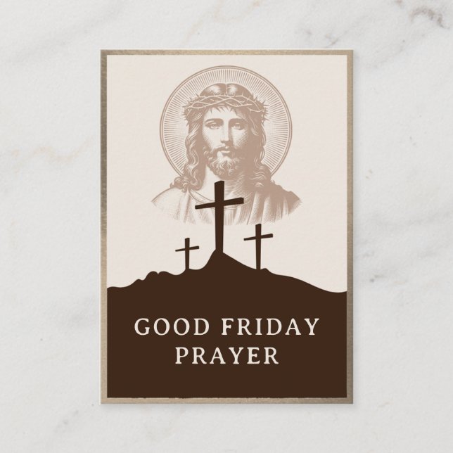 Good Friday Catholic Adoration Prayer Card Placeringskort (Framsida)
