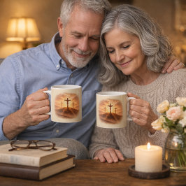 Good Friday Three Crosses Sunset Kaffemugg