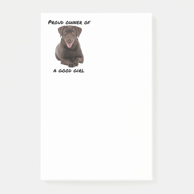 Good Girl Chocolate Lab Post-it Block (Framsida)