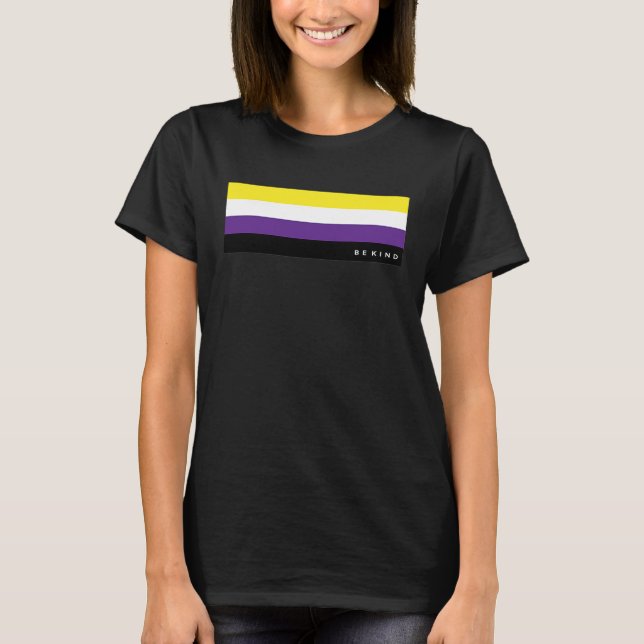 Good & Happy Nonbinary Gay Pride Rainbow Flag LGBT T Shirt (Framsida)