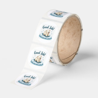 “Good Job!” – Motivational Sticker Roll Runt Klistermärke
