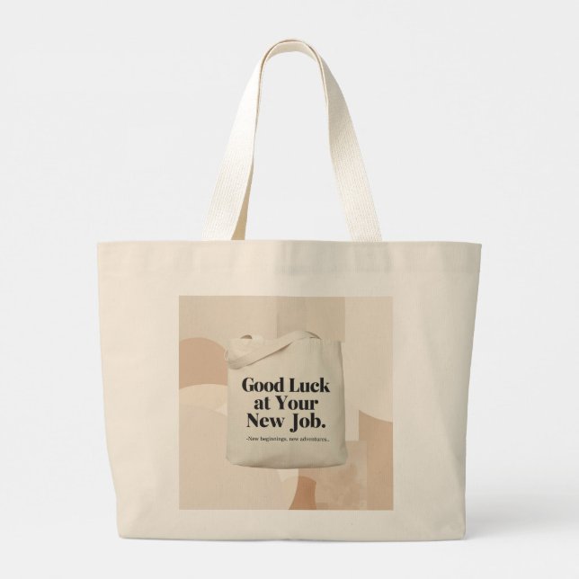 Good Luck at Your New Job Tote Bag – Personalized Jumbo Tygkasse (Baksida)