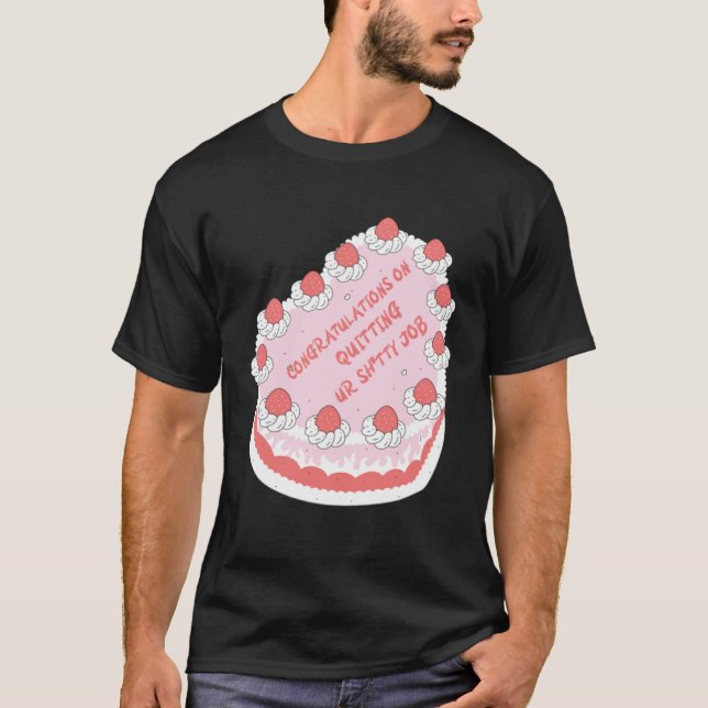 Good Luck Cake  Idea Farewell  for Colleague Thank T Shirt (Framsida)