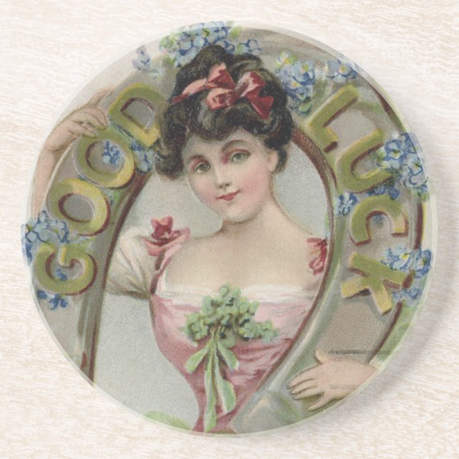 Good Luck - Vintage Saint Patrick's Day Card Underlägg (Framsidan)