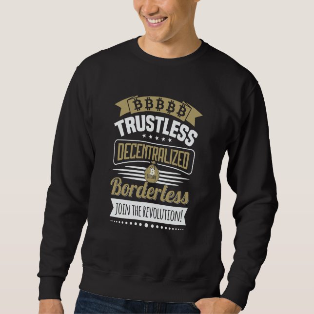 Good Money BTC Bitcoin Lång Ärmad Tröja (Framsida)