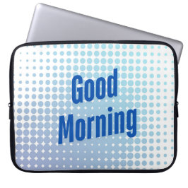 Good Morning Blue Dots Laptop Fodral