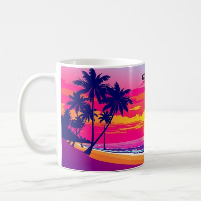 Good Morning From Paradise Tropical Sunset Wrap Kaffemugg (Vänster)