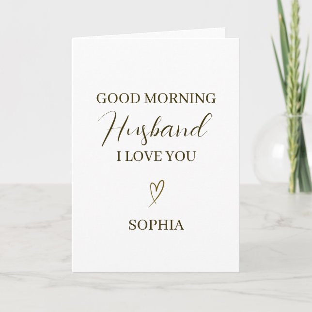 Good Morning Husband Personalized Romantic Gift Kort (Framsida)