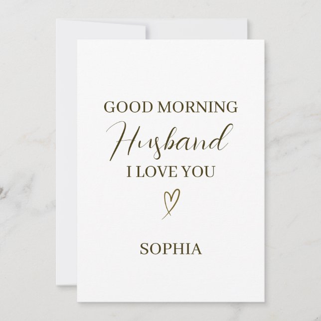 Good Morning Husband Personalized Romantic Gift Kort (Framsida)