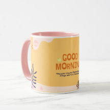 GOOD MORNING KAFFEKOPP I SÖT BABYROSA & ORANGE