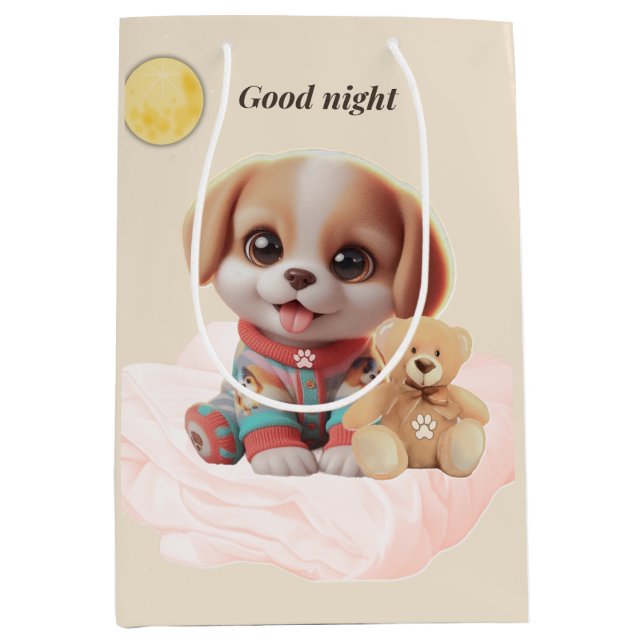 Good Night Cozy Puppy Gift Bag (Framsidan)